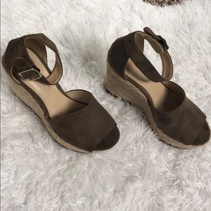 NEVER WORN. Wild Diva Brown Espadrilles!